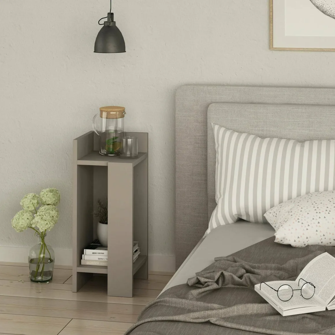 Comodino stretto tortora 25x27x60h cm - Asterix