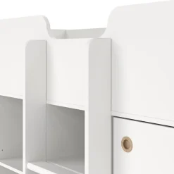 Composizioni Camera Da Letto > Dmora Composizione Camera da Letto Dimensione Materasso 90x200 cm Scrivania Estraibile 203x104x111h cm, un Letto - Lamedani Bianco