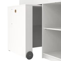 Composizioni Camera Da Letto > Dmora Composizione Camera da Letto Dimensione Materasso 90x200 cm Scrivania Estraibile 203x104x111h cm, un Letto - Lamedani Bianco
