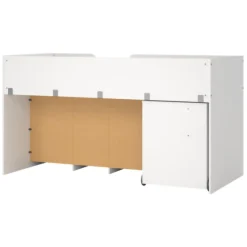 Composizioni Camera Da Letto > Dmora Composizione Camera da Letto Dimensione Materasso 90x200 cm Scrivania Estraibile 203x104x111h cm, un Letto - Lamedani Bianco
