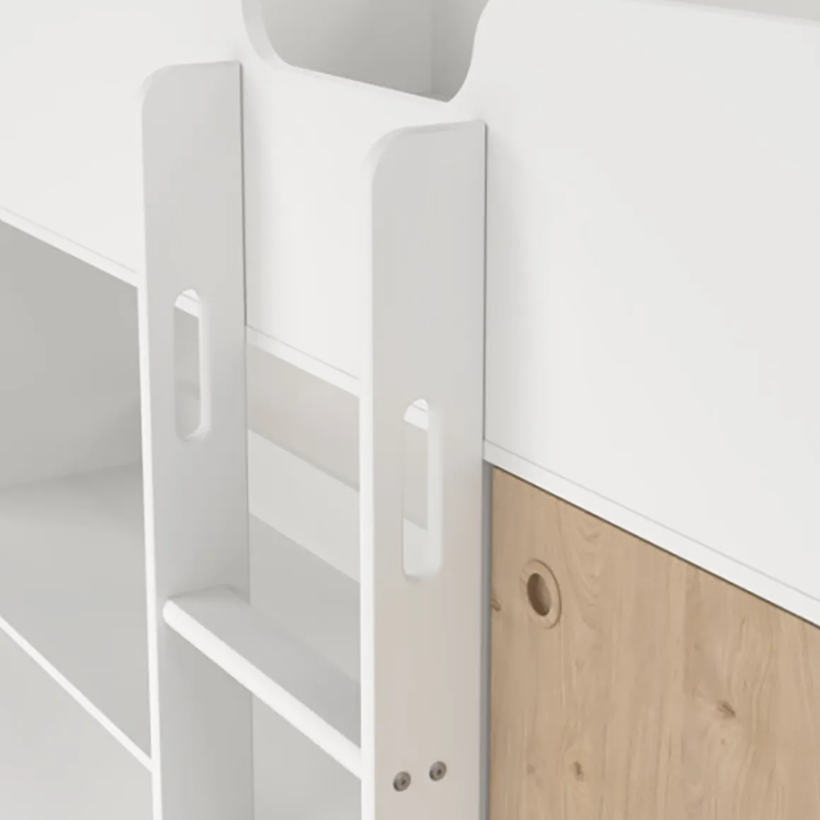 Composizione Camera da Letto Bianco Marrone Rovere un Cassetto Dimensione Materasso 90x200 cm 203x104x150h cm, Compatto Multiuso - Laliso