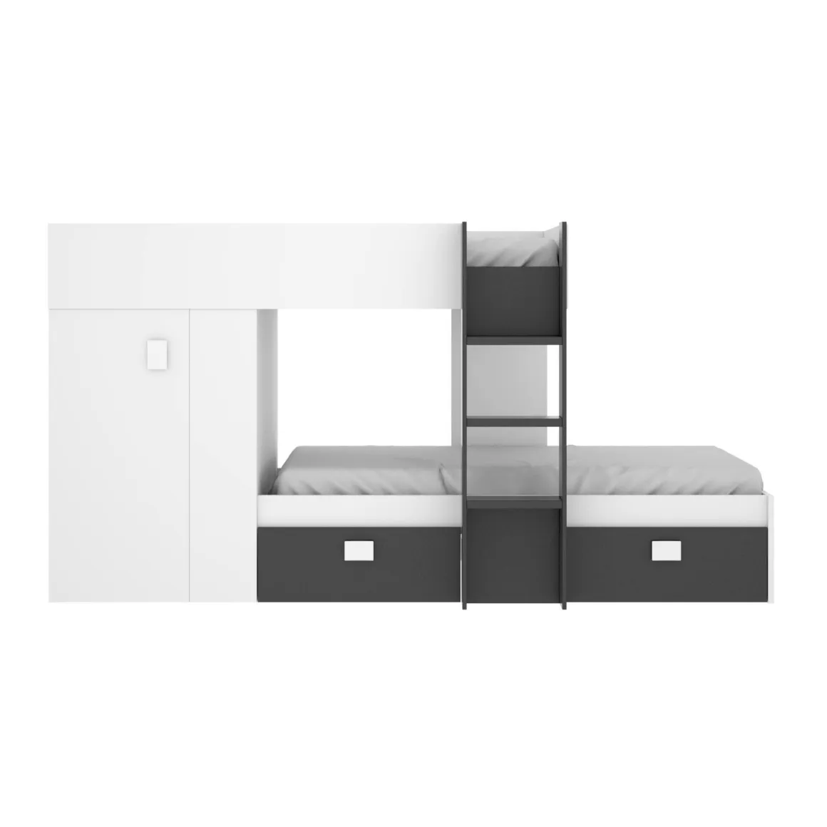 Cameretta|Camera Da Letto > Dmora Composizione camera da letto Araba, 271x111h150 cm, Bianco e Blu Blu, Bianco