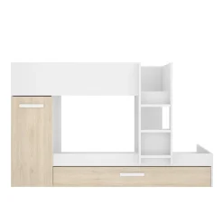 Composizione camera da letto Hikaa, 244x112h150 cm, Rovere e Bianco
