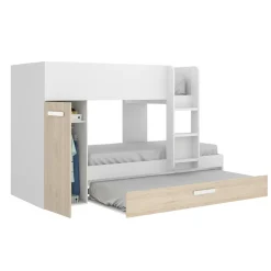 Composizione camera da letto Hikaa, 244x112h150 cm, Rovere e Bianco
