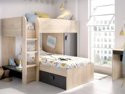 Composizione camera da letto Pax, 255x112h150 cm, Rovere e Antracite