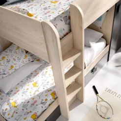 Composizioni Camera Da Letto|Letti A Castello > Dmora Composizione camera da letto Pinus, 246x112 h150 cm, Bianco e Rovere Marrone, Bianco Rovere