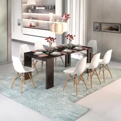 Consolle allungabile Akam, 186x80h76 cm, Marmo Nero