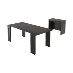 Consolle allungabile Akam, 186x80h76 cm, Marmo Nero