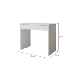 Consolle|Consolle Allungabili > Dmora Consolle Allungabile 12 Posti Allungabile 302x75x90h cm, Meccanismo Estensione Allunghe Centrali - Luisago Bianco