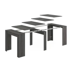 Cucina|Salotto > Dmora Consolle allungabile Diluna, 51/237x90h78 cm, Grigio Cenere