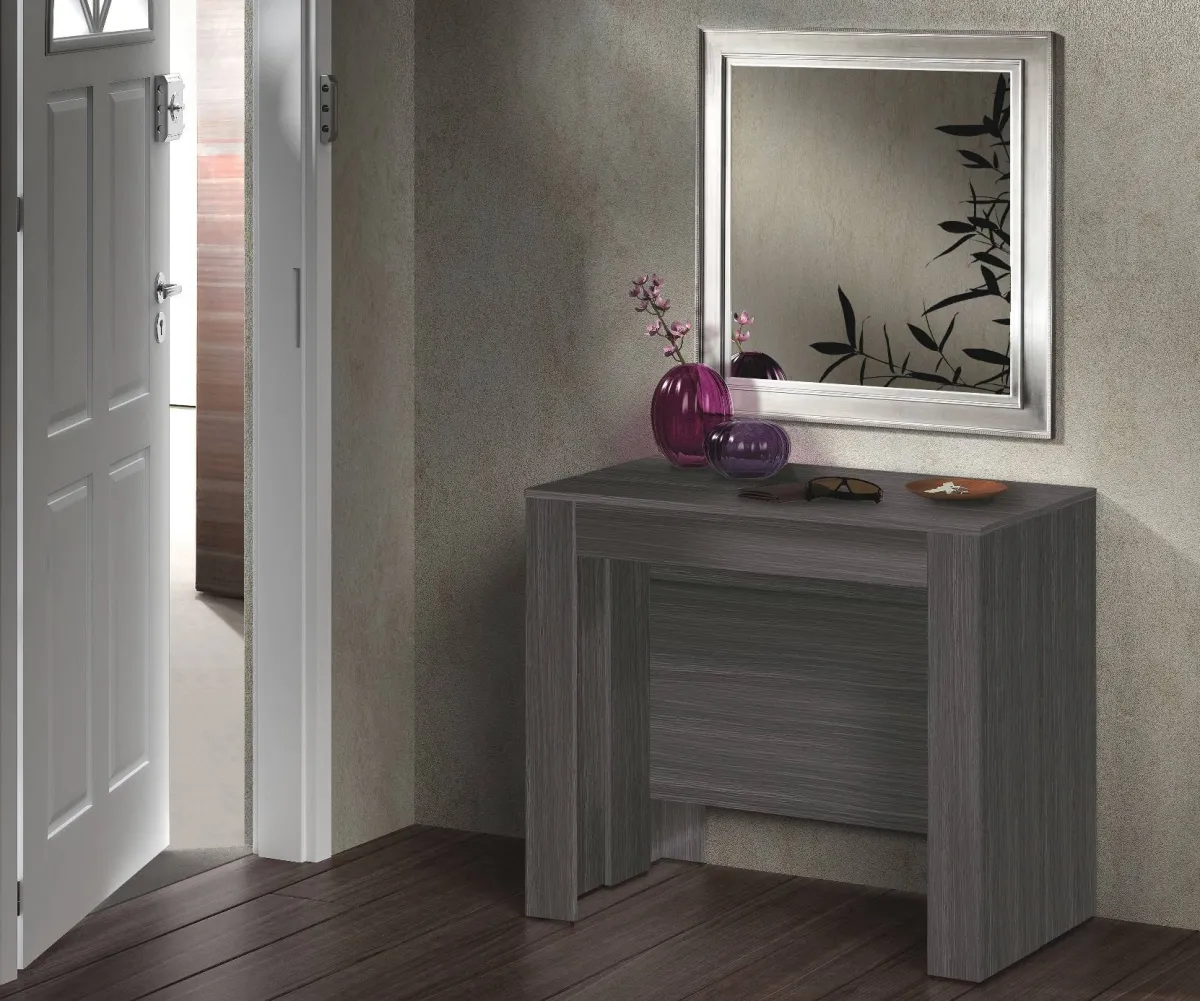Cucina|Salotto > Dmora Consolle allungabile Diluna, 51/237x90h78 cm, Grigio Cenere