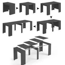 Consolle allungabile elegante 4-10 posti antracite - Abicitren
