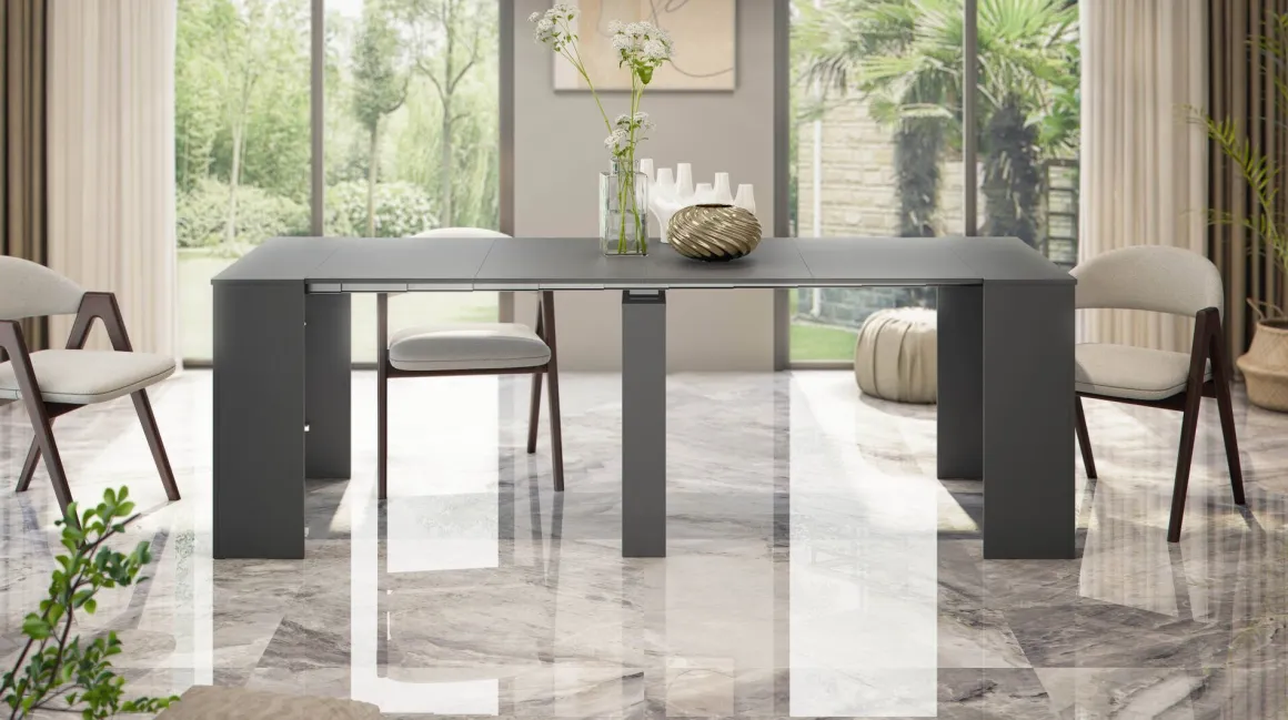 Consolle allungabile elegante 4-10 posti antracite - Abicitren