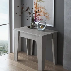 Consolle|Consolle Allungabili > Dmora Consolle Allungabile Allungabile 12 Posti 305.6x90x75.2h cm, Meccanismo Estensione Allunghe Centrali - Gizio Grigio Cemento