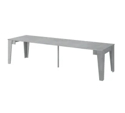 Consolle|Consolle Allungabili > Dmora Consolle Allungabile Allungabile 12 Posti 305.6x90x75.2h cm, Meccanismo Estensione Allunghe Centrali - Gizio Grigio Cemento