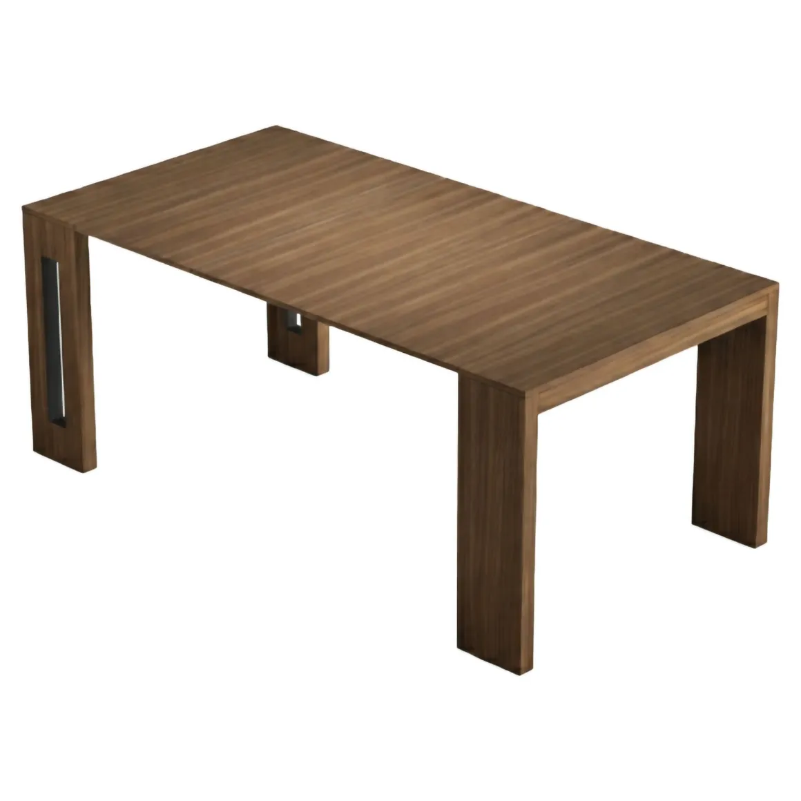 Consolle Allungabile Marrone Noce 8 Posti Allungabile 186x90x78h cm, Meccanismo Estensione a Incastro - Ficarolo