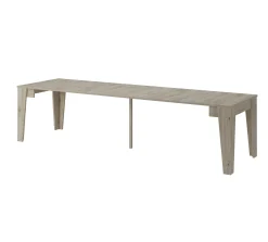 Consolle|Consolle Allungabili > Dmora Consolle Allungabile Allungabile 12 Posti 305.6x90x75.2h cm, Meccanismo Estensione Allunghe Centrali - Gizio Marrone Rovere Nodi