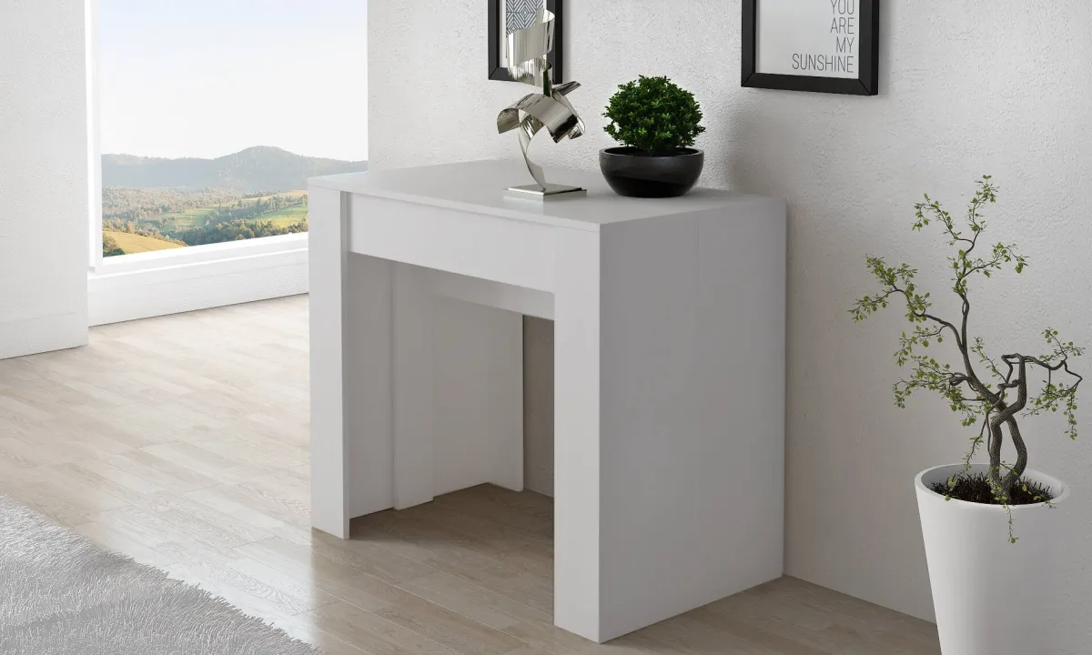 Consolle|Cucina > Dmora Consolle allungabile 4-10 posti - Vaelis Bianco