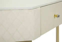 Consolle angolare 84x60x77h cm bianco e oro - Viscardo