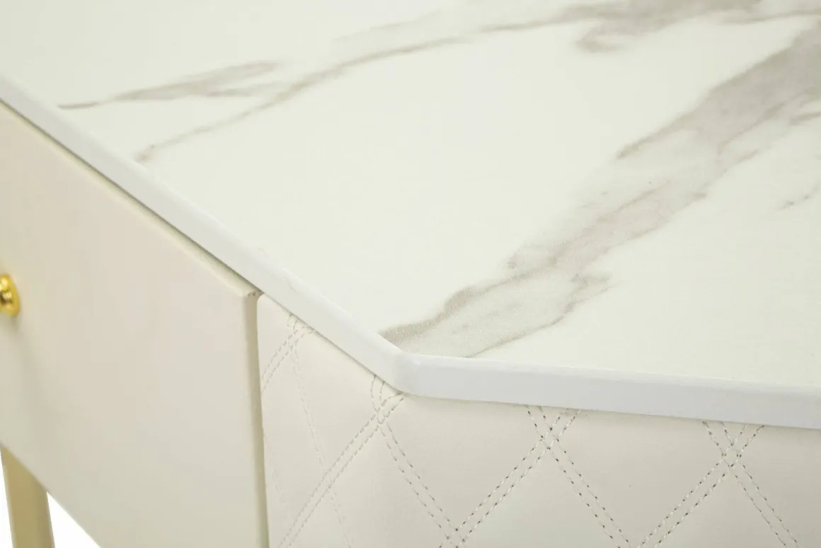Consolle angolare 84x60x77h cm bianco e oro - Viscardo