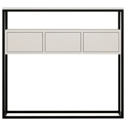 Consolle Bianco Nero un Ripiano un Vano 100x29x90h cm, Colore Struttura Nero - Pianfei