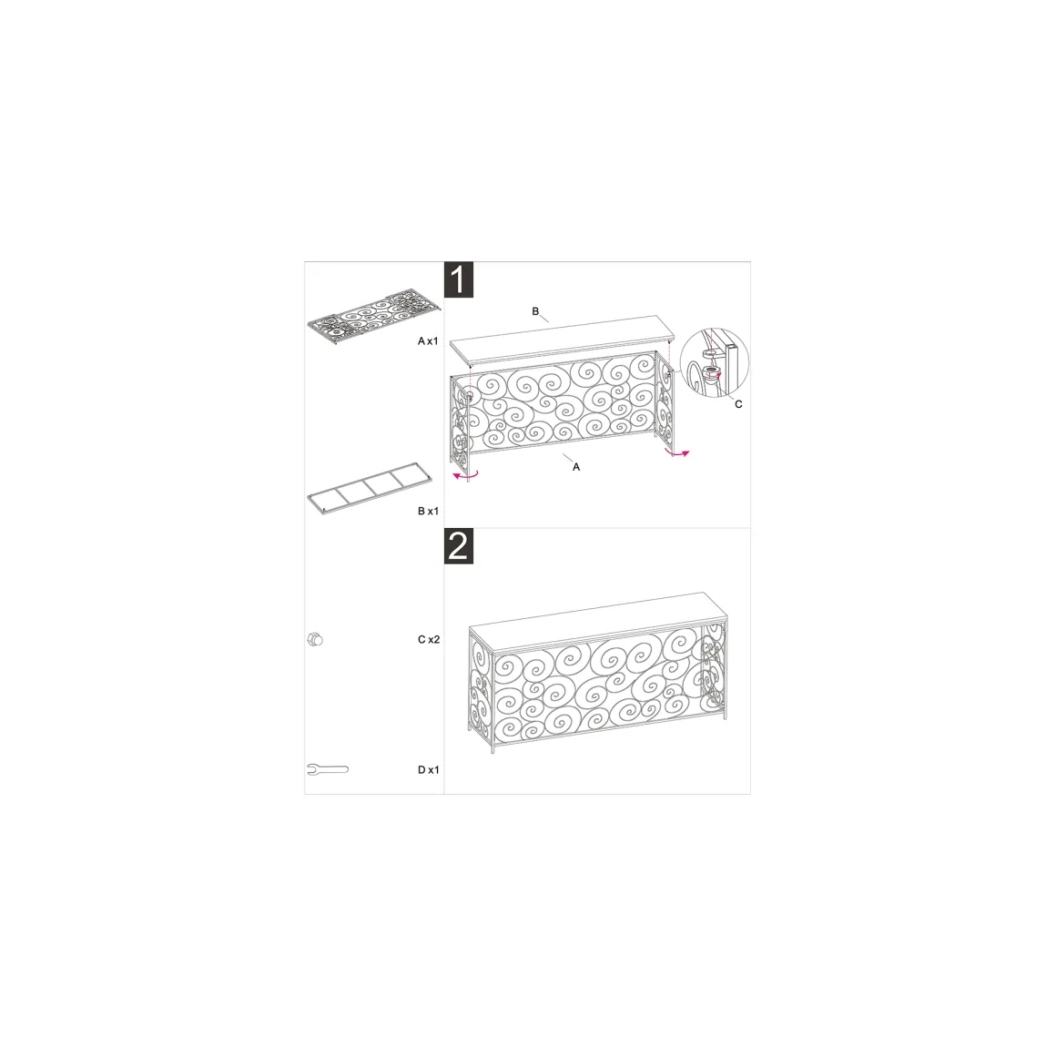 Consolle Bianco oro un Ripiano Materiale Struttura in Marmo 140x36x82h cm, Colore Ripiano Bianco - Goris