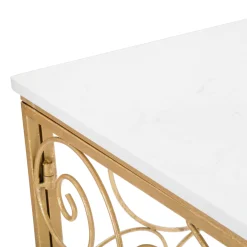 Consolle Bianco oro un Ripiano Materiale Struttura in Marmo 140x36x82h cm, Colore Ripiano Bianco - Goris