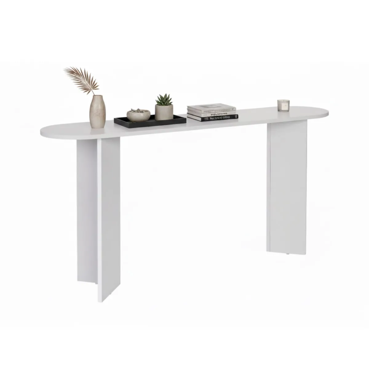 Consolle > Dmora Consolle un Ripiano Peso Supportato 25 kg 150x35x75h cm, Colore Ripiano - Cercino Bianco
