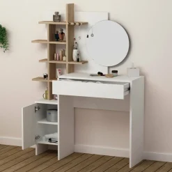 Consolle > Dmora Consolle con specchio 71x35x83h cm - Pago Bianco