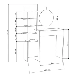 Consolle > Dmora Consolle con specchio 71x35x83h cm - Pago Bianco