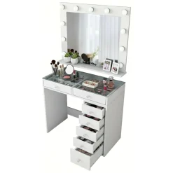 Consolle con specchio 90x45x80h cm bianco - Bussero