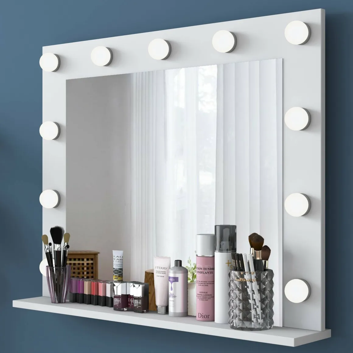 Consolle con specchio 90x45x80h cm bianco - Bussero