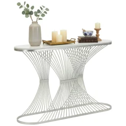 Consolle > Dmora Consolle design in metallo 120x35x79h cm - Branduzzo Argento