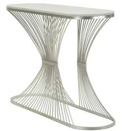 Consolle > Dmora Consolle design in metallo 120x35x79h cm - Branduzzo Argento