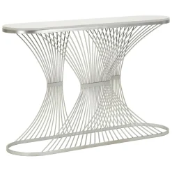 Consolle > Dmora Consolle design in metallo 120x35x79h cm - Branduzzo Argento