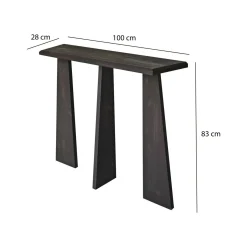 Consolle design 100x28x83h cm antracite - TomoeGozen
