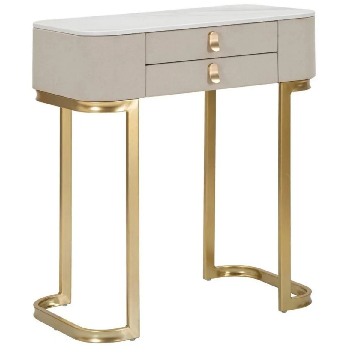 Consolle elegante 70x40x80h cm crema e oro - Ronda