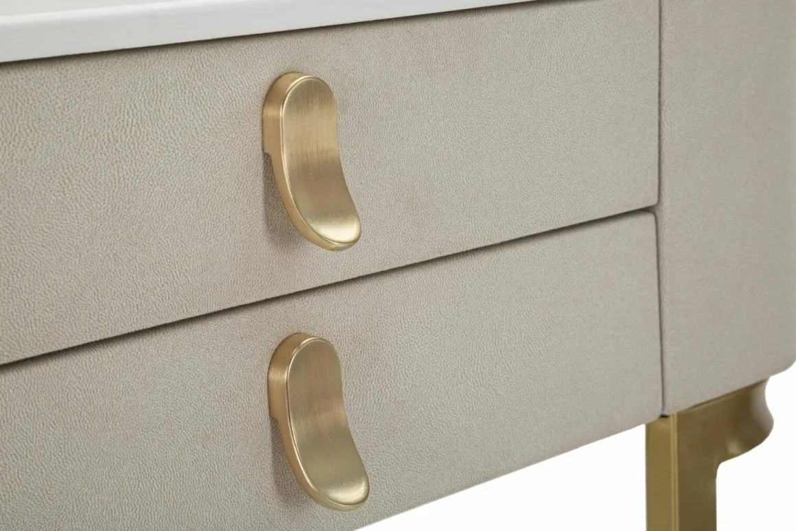 Consolle elegante 70x40x80h cm crema e oro - Ronda