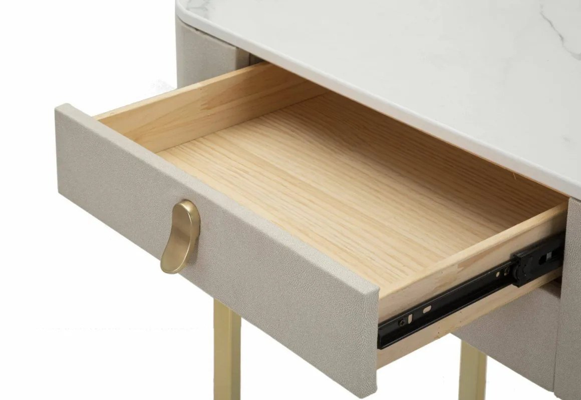 Consolle elegante 70x40x80h cm crema e oro - Ronda