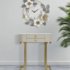 Consolle elegante 70x40x80h cm crema e oro - Ronda