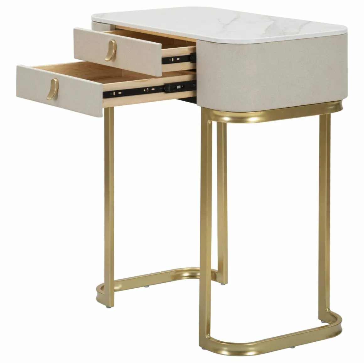 Consolle elegante 70x40x80h cm crema e oro - Ronda