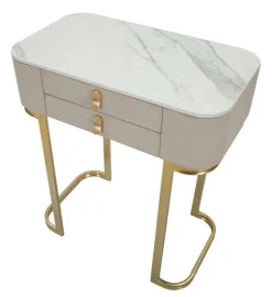 Consolle elegante 70x40x80h cm crema e oro - Ronda