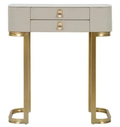Consolle elegante 70x40x80h cm crema e oro - Ronda