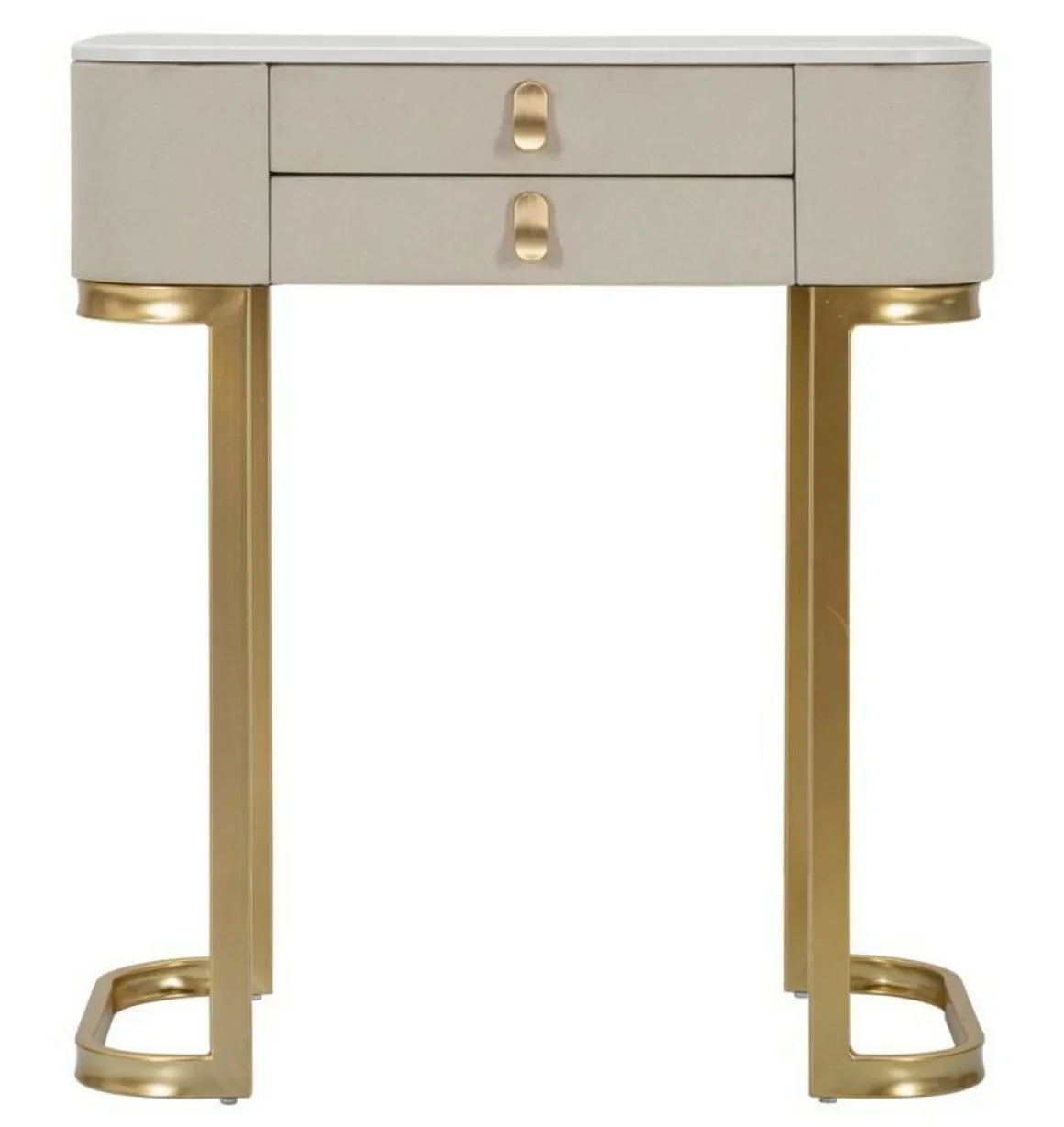 Consolle elegante 70x40x80h cm crema e oro - Ronda