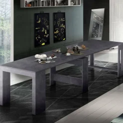 Consolle|Cucina > Dmora Consolle estensibile classica 4-12 posti ardesia - Anello Grigio Ardesia