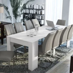 Consolle > Dmora Consolle estensibile 4-10 posti effetto legno bianco - Maner Bianco Effetto legno
