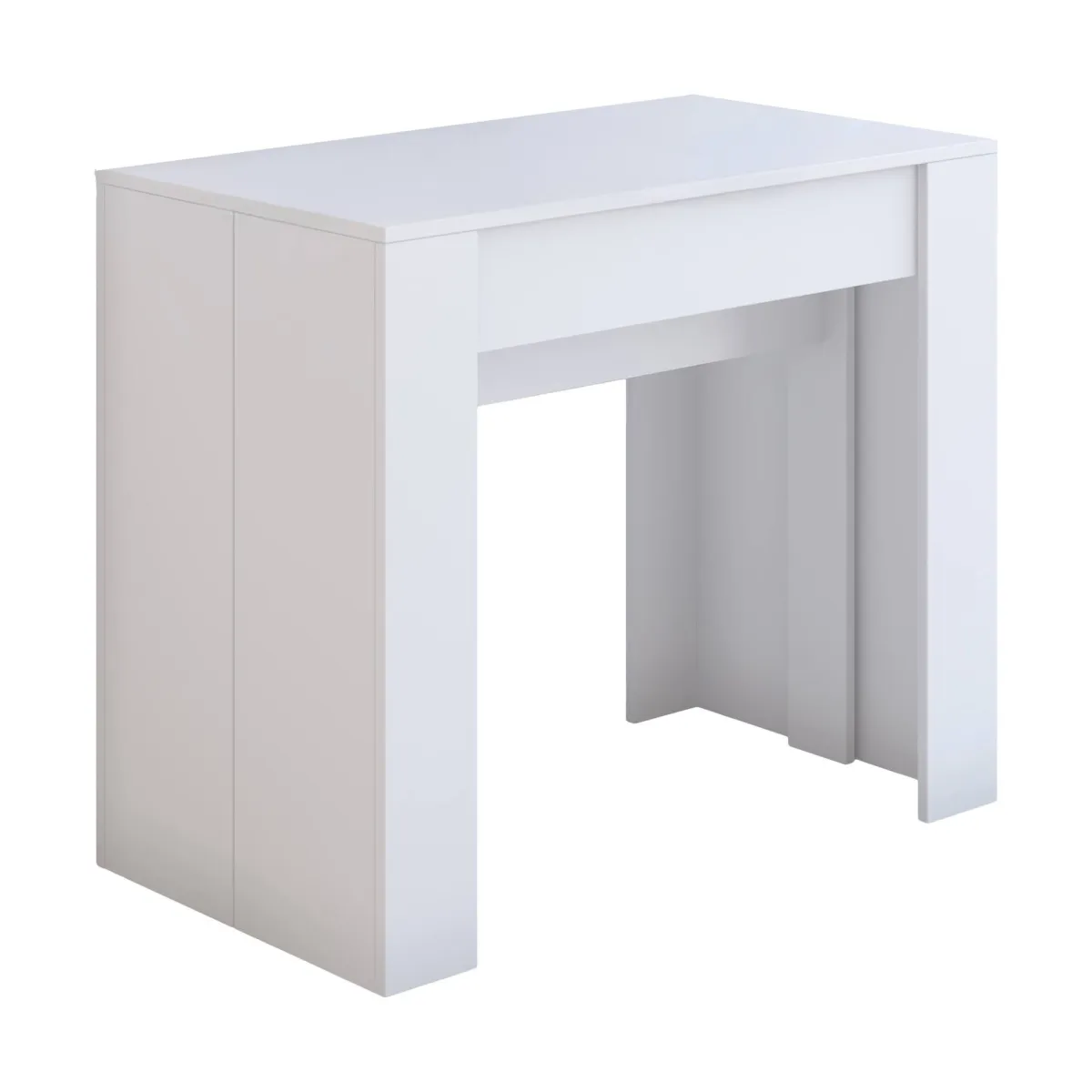 Consolle > Dmora Consolle estensibile 4-10 posti effetto legno bianco - Maner Bianco Effetto legno