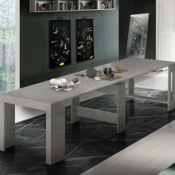 Consolle|Cucina > Dmora Consolle estensibile 4-12 posti - Anello Grigio