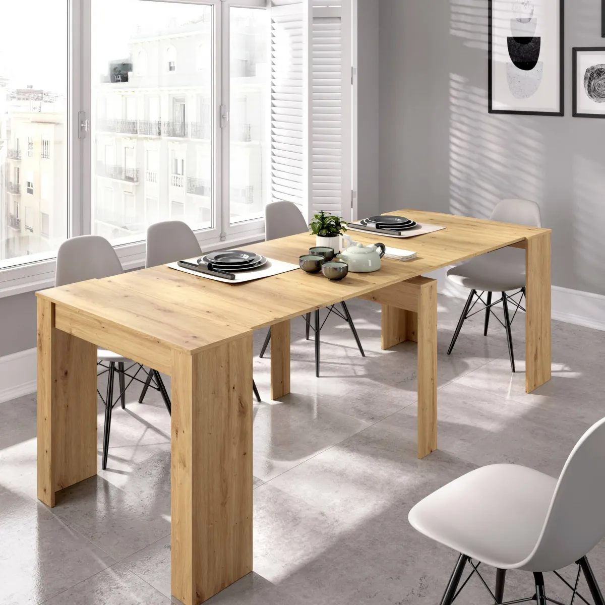 Cucina|Salotto > Dmora Consolle estensibile 4-12 posti rovere nodi - Alej Marrone Rovere Nodi