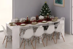 Consolle|Cucina > Dmora Consolle estensibile sala da pranzo 4-10 posti - Abicitren Bianco Lucido
